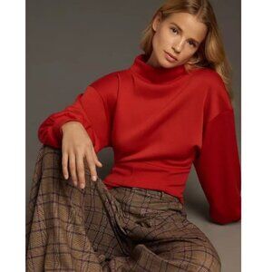 Maeve by Anthropologie Red Corset-waist Pullover Sweater XL